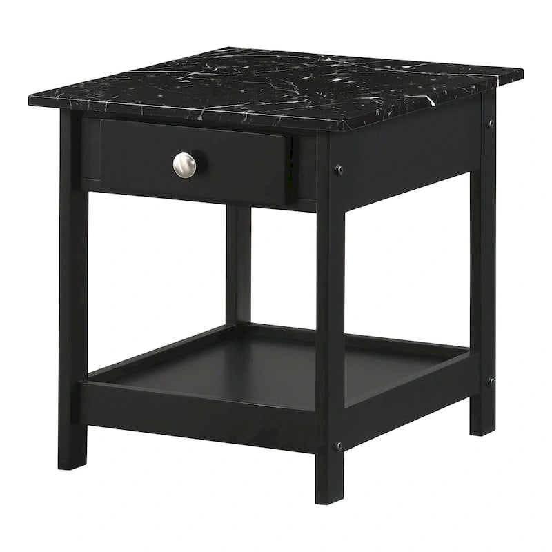 Table basse et table d'appoint en hévéa de style transitoire avec tiroir