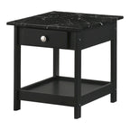 Table basse et table d'appoint en hévéa de style transitoire avec tiroir