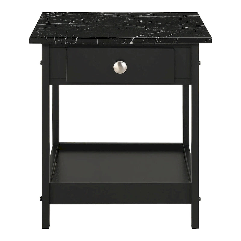 Table basse et table d'appoint en hévéa de style transitoire avec tiroir