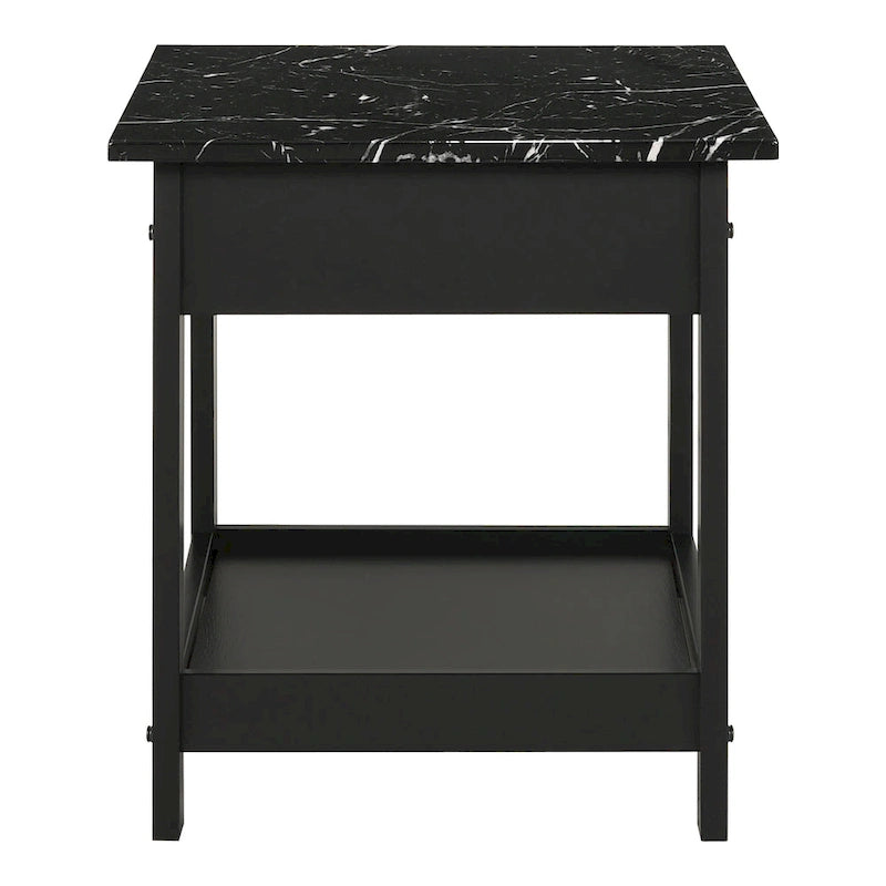 Table basse et table d'appoint en hévéa de style transitoire avec tiroir