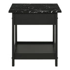 Table basse et table d'appoint en hévéa de style transitoire avec tiroir