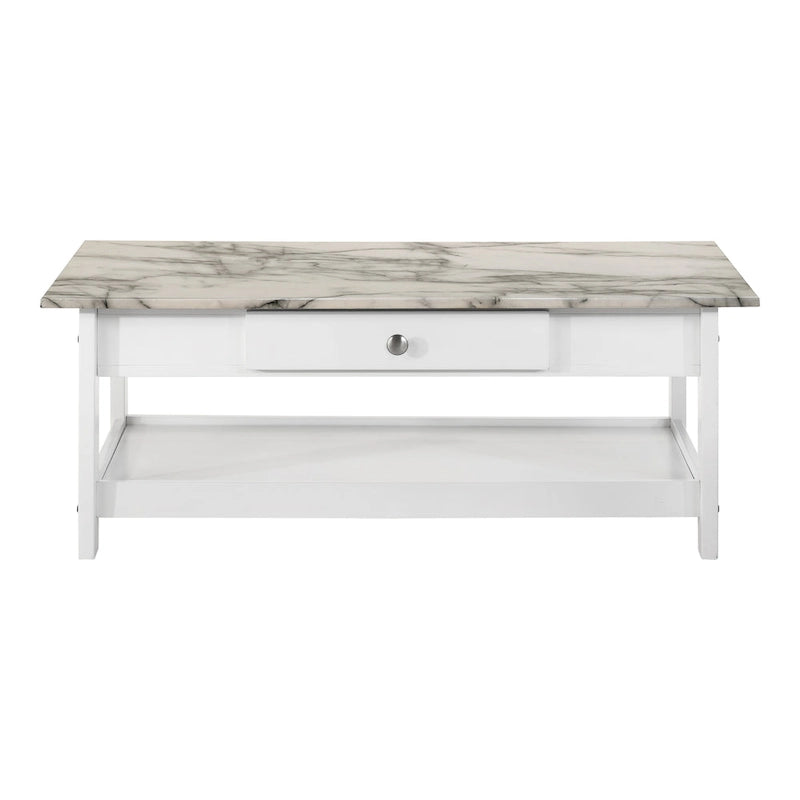 Table basse et table d'appoint en hévéa de style transitoire avec tiroir