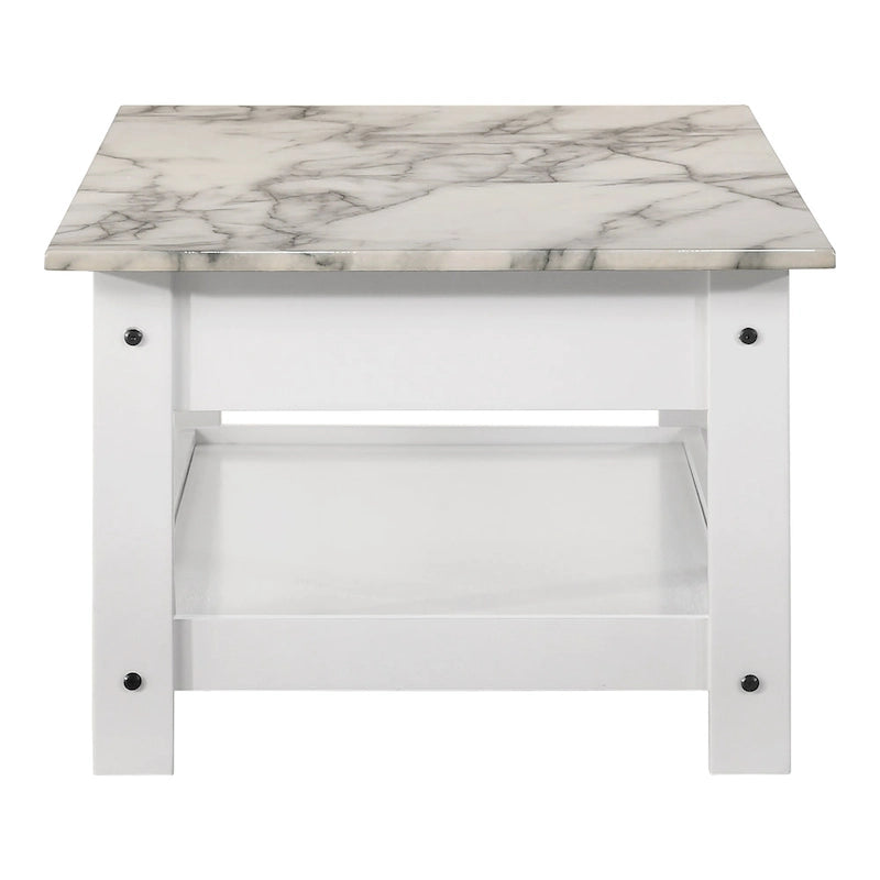 Table basse et table d'appoint en hévéa de style transitoire avec tiroir