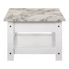 Table basse et table d'appoint en hévéa de style transitoire avec tiroir