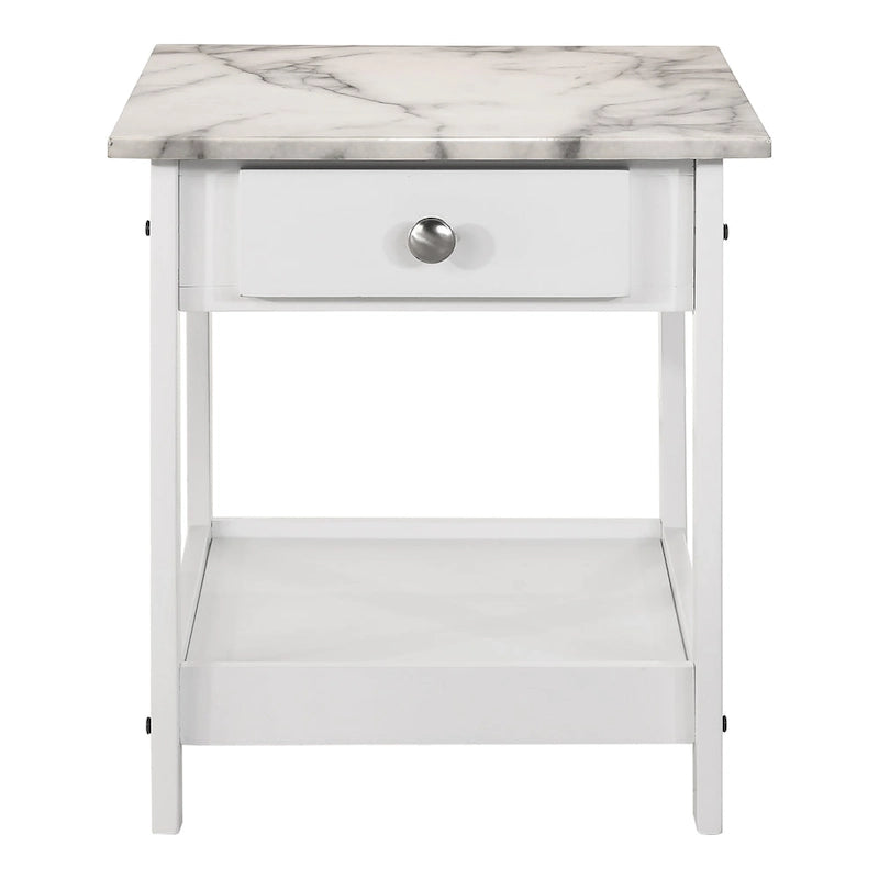 Table basse et table d'appoint en hévéa de style transitoire avec tiroir