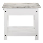 Table basse et table d'appoint en hévéa de style transitoire avec tiroir