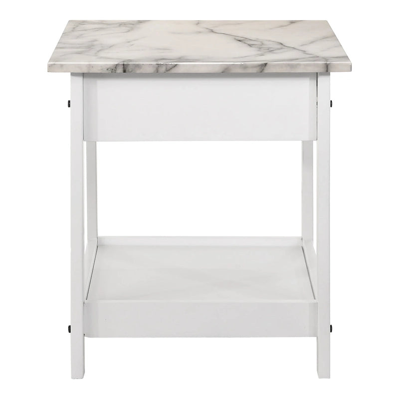 Table basse et table d'appoint en hévéa de style transitoire avec tiroir