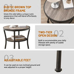 Table d'appoint ronde rustique avec rangement
