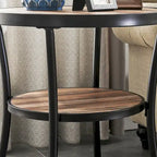 Table d'appoint ronde rustique avec rangement