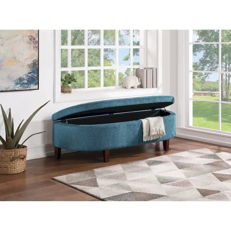 Banc de rangement capitonné avec couvercle à fermeture amortie
