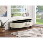 Banc de rangement capitonné avec couvercle à fermeture amortie