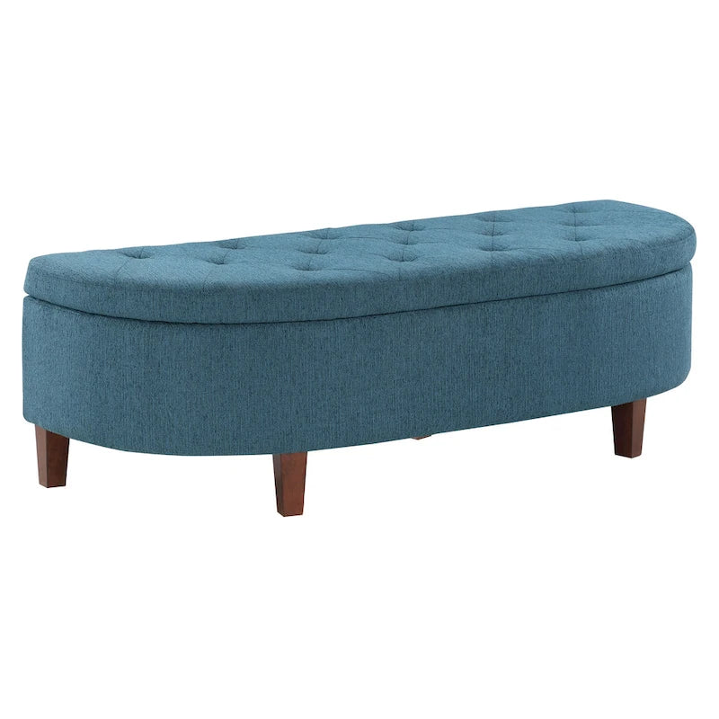 Banc de rangement capitonné avec couvercle à fermeture amortie