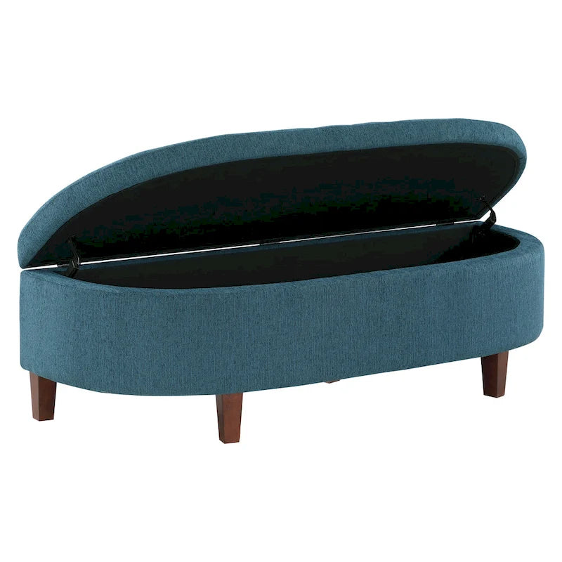 Banc de rangement capitonné avec couvercle à fermeture amortie