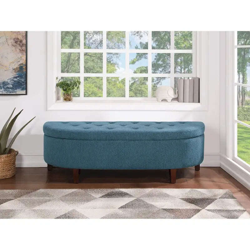 Banc de rangement capitonné avec couvercle à fermeture amortie