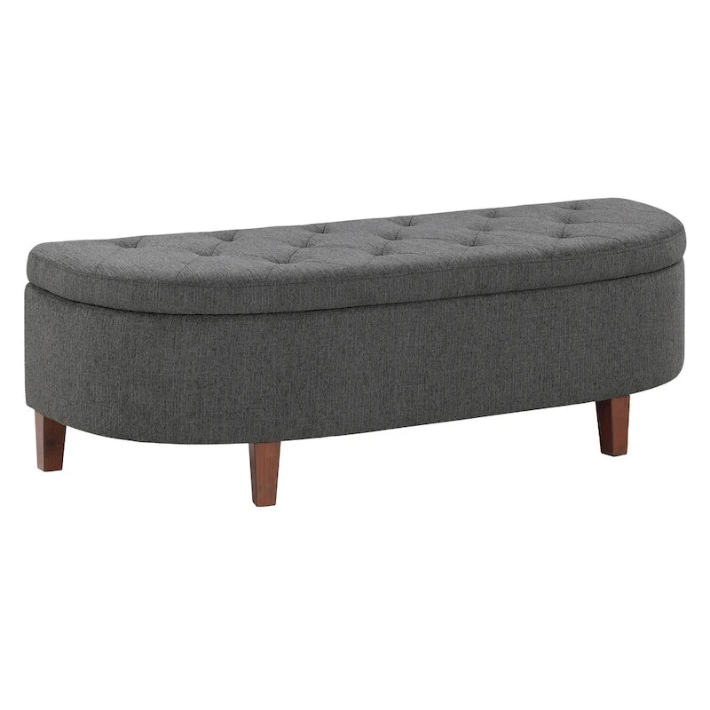 Banc de rangement capitonné avec couvercle à fermeture amortie