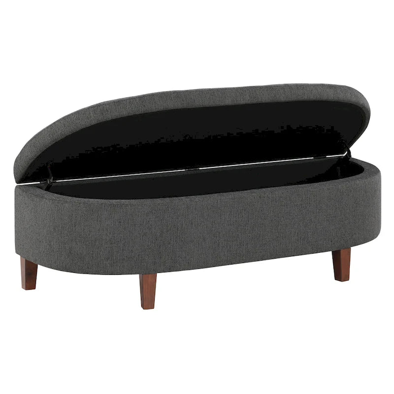 Banc de rangement capitonné avec couvercle à fermeture amortie