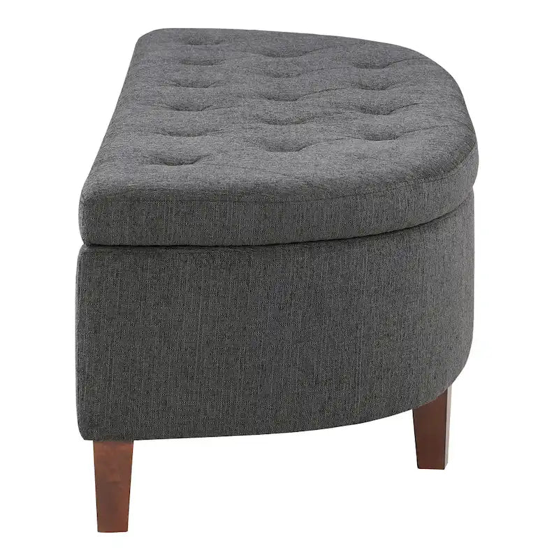 Banc de rangement capitonné avec couvercle à fermeture amortie