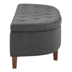 Banc de rangement capitonné avec couvercle à fermeture amortie