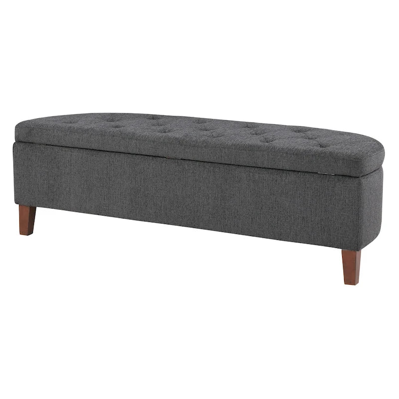 Banc de rangement capitonné avec couvercle à fermeture amortie