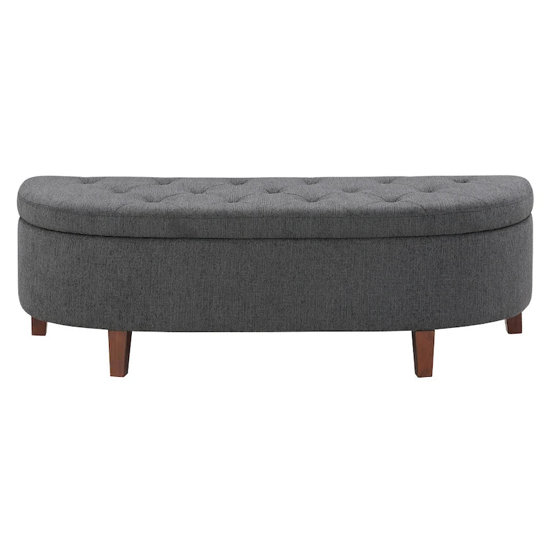 Banc de rangement capitonné avec couvercle à fermeture amortie