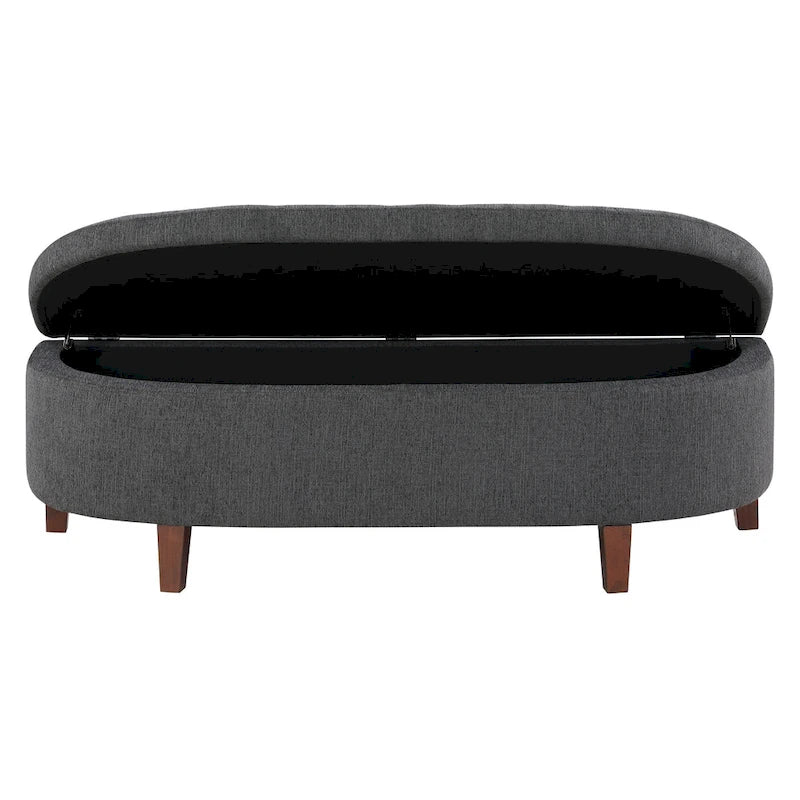 Banc de rangement capitonné avec couvercle à fermeture amortie