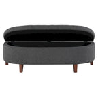 Banc de rangement capitonné avec couvercle à fermeture amortie