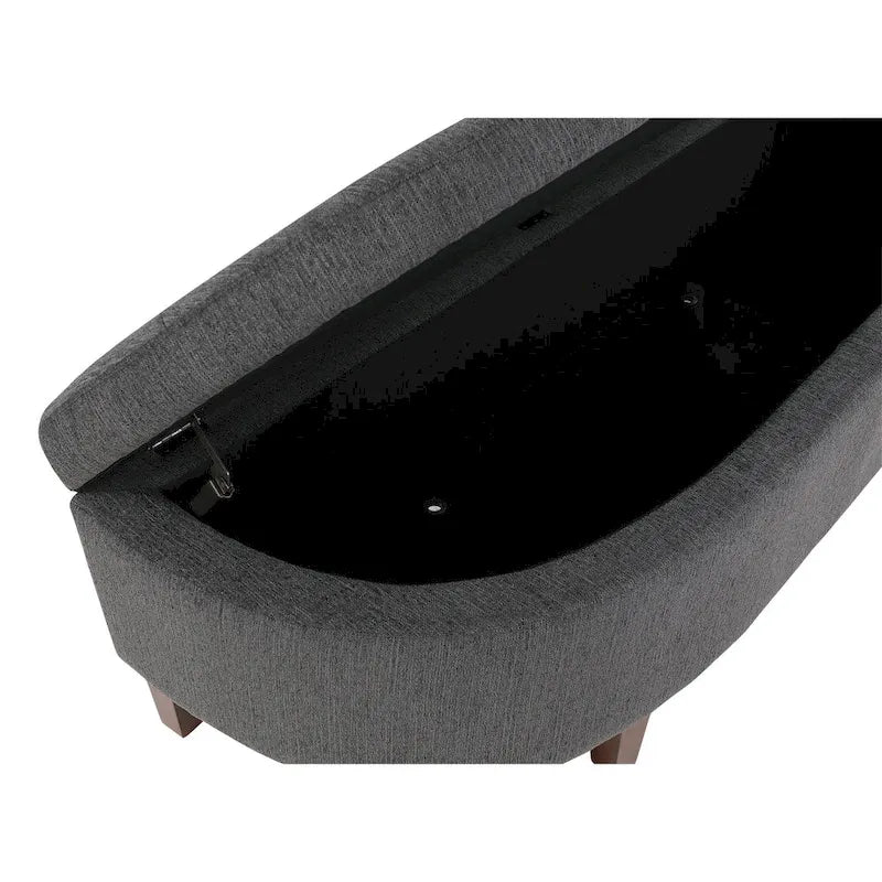 Banc de rangement capitonné avec couvercle à fermeture amortie