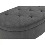 Banc de rangement capitonné avec couvercle à fermeture amortie