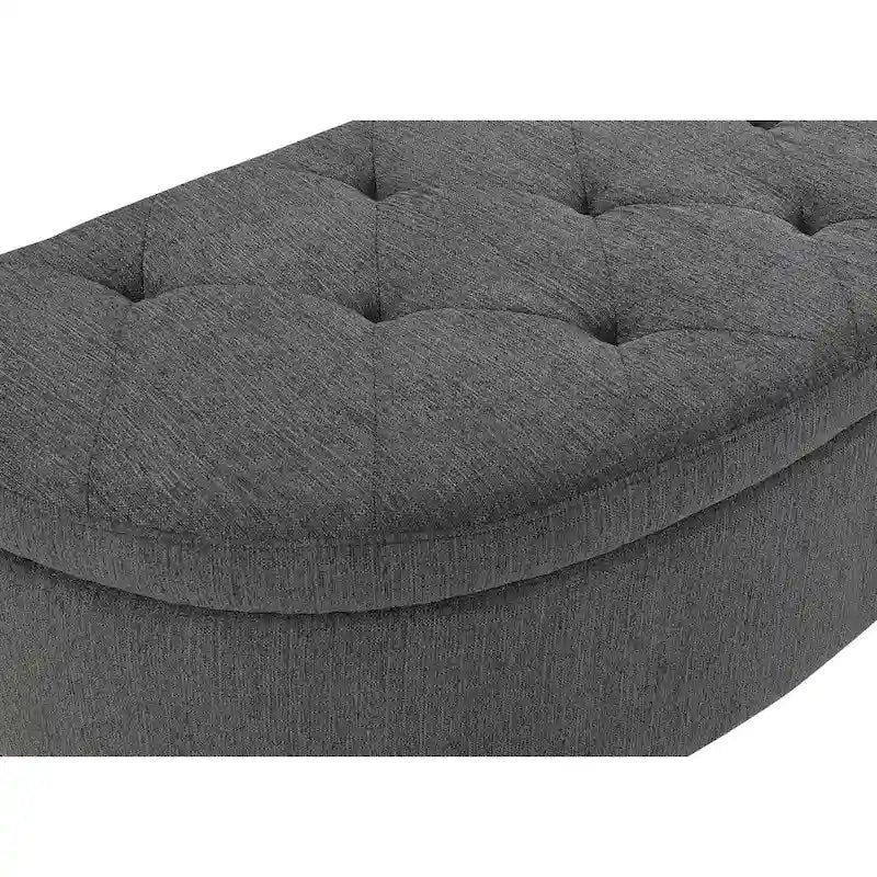 Banc de rangement capitonné avec couvercle à fermeture amortie