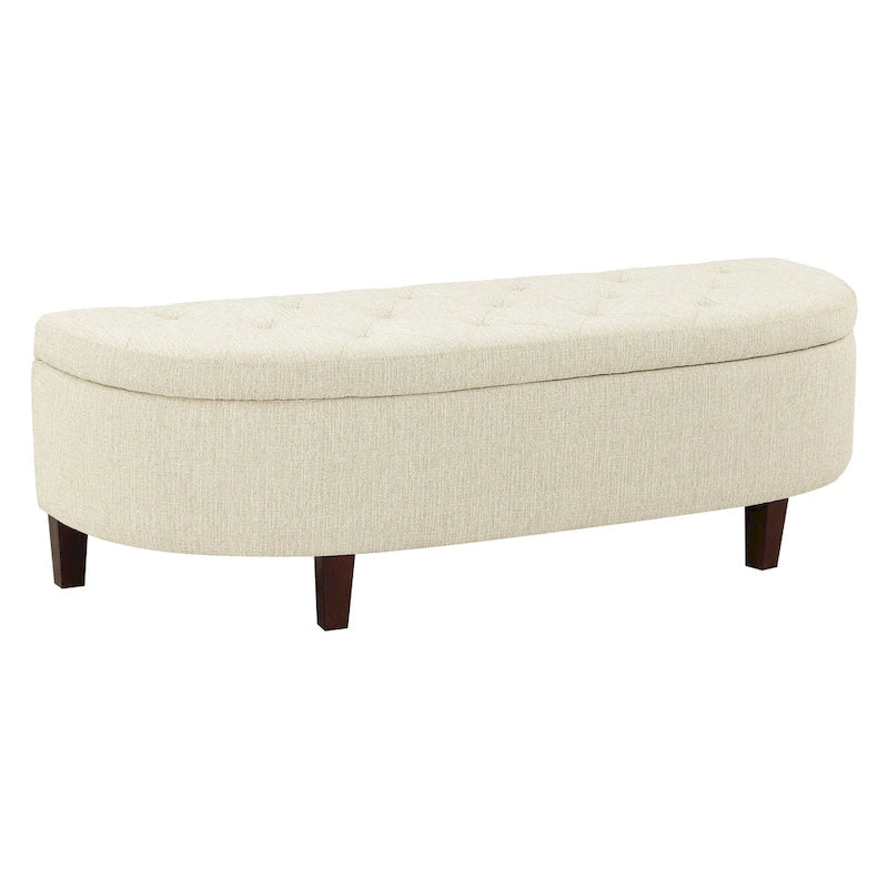 Banc de rangement capitonné avec couvercle à fermeture amortie