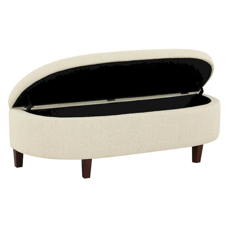 Banc de rangement capitonné avec couvercle à fermeture amortie