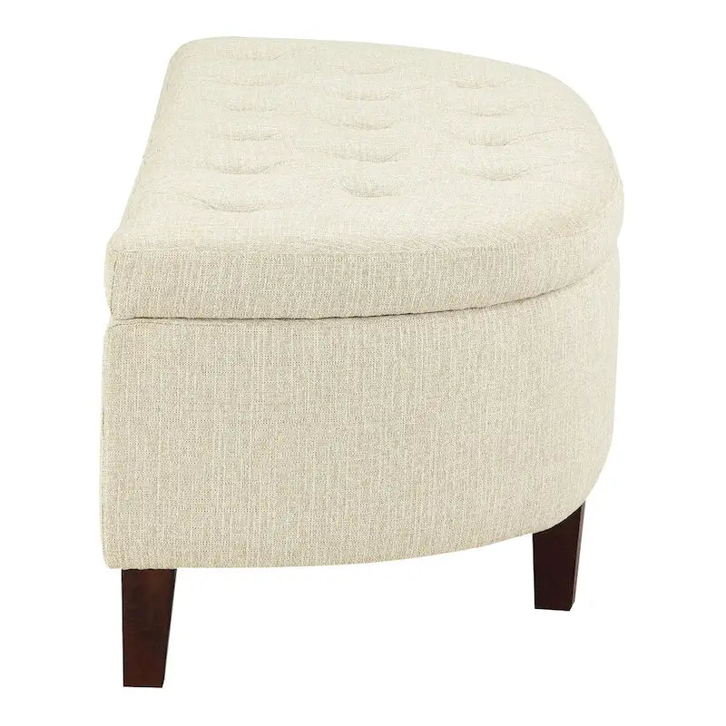 Banc de rangement capitonné avec couvercle à fermeture amortie
