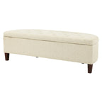 Banc de rangement capitonné avec couvercle à fermeture amortie