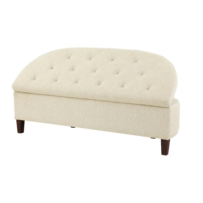 Banc de rangement capitonné avec couvercle à fermeture amortie