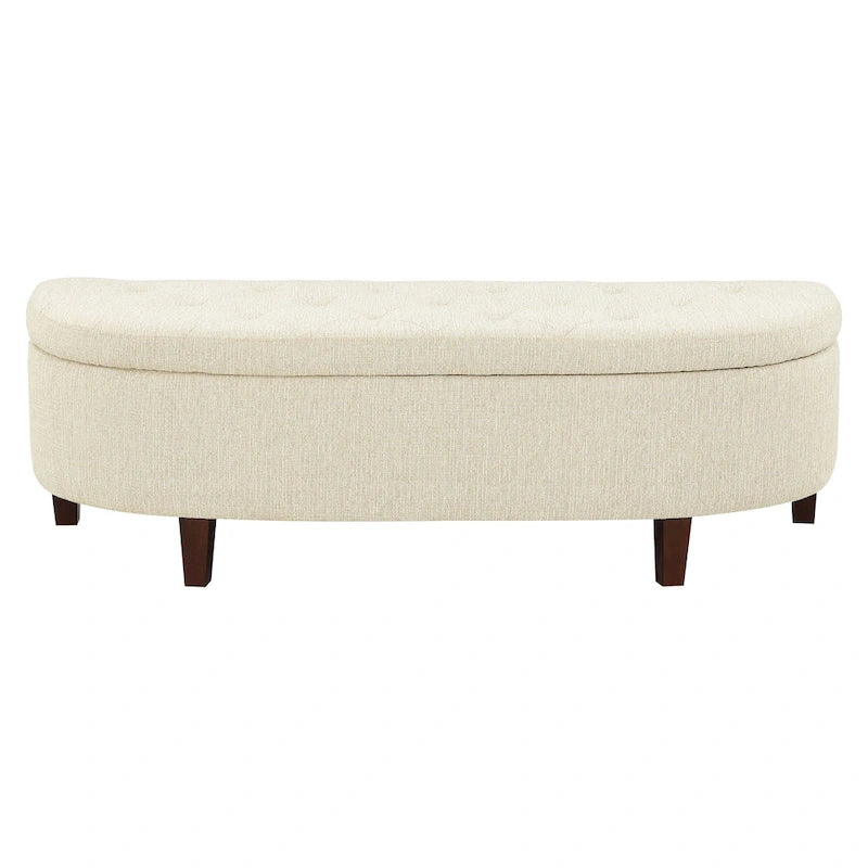 Banc de rangement capitonné avec couvercle à fermeture amortie