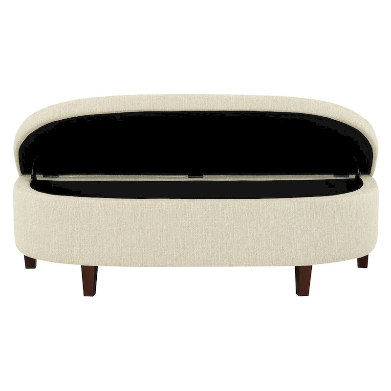 Banc de rangement capitonné avec couvercle à fermeture amortie