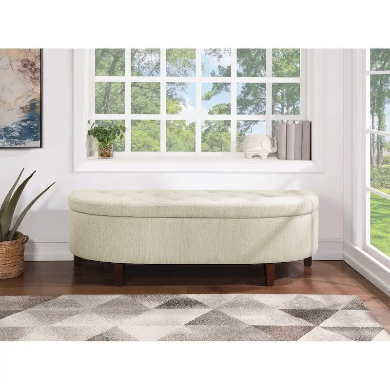 Banc de rangement capitonné avec couvercle à fermeture amortie