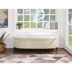 Banc de rangement capitonné avec couvercle à fermeture amortie