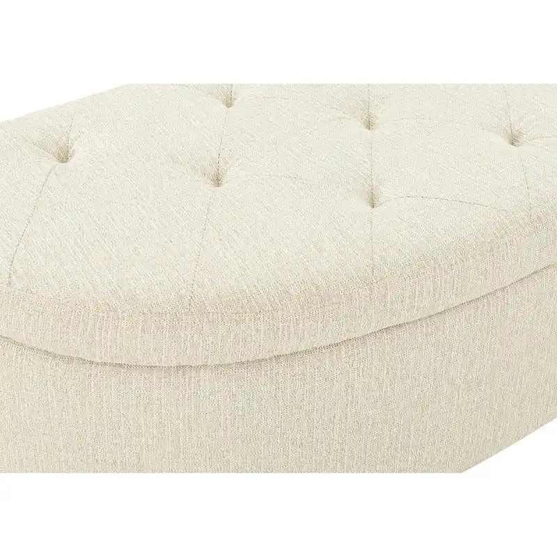 Banc de rangement capitonné avec couvercle à fermeture amortie