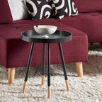 Table d'appoint ronde à plateau trempé de peinture