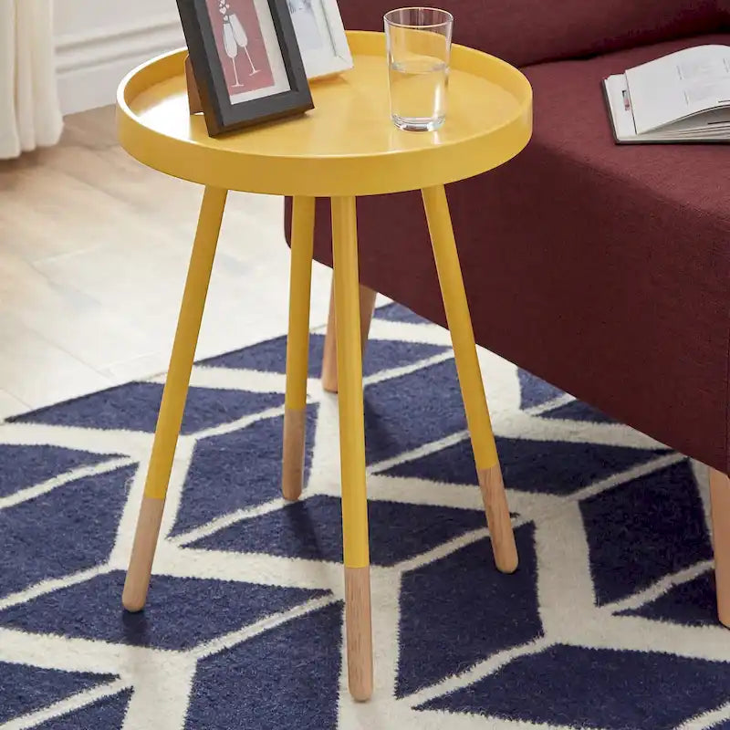 Table d'appoint ronde à plateau trempé de peinture