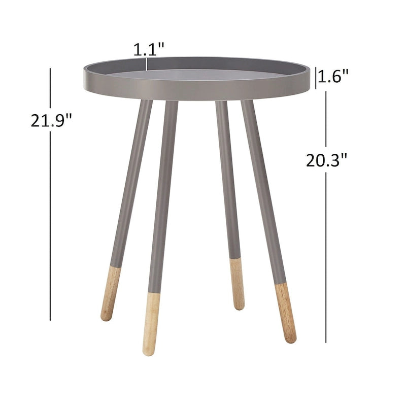 Table d'appoint ronde à plateau trempé de peinture