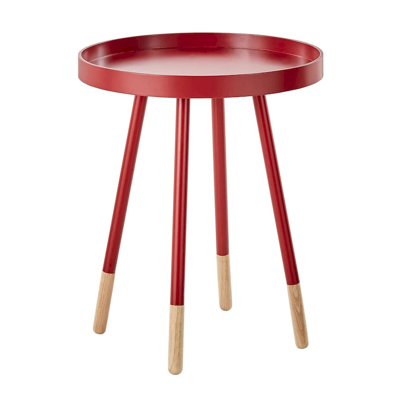 Table d'appoint ronde à plateau trempé de peinture