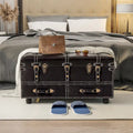 Banc de rangement ottoman vintage avec fermeture à loquet
