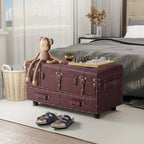 Banc de rangement ottoman vintage avec fermeture à loquet