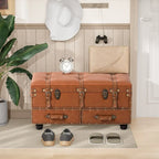 Banc de rangement ottoman vintage avec fermeture à loquet