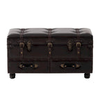 Banc de rangement ottoman vintage avec fermeture à loquet