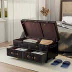 Banc de rangement ottoman vintage avec fermeture à loquet