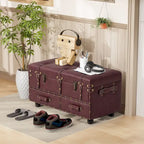Banc de rangement ottoman vintage avec fermeture à loquet