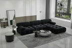 Canapé modulable 5 places en velours – Design capitonné, plusieurs coloris
